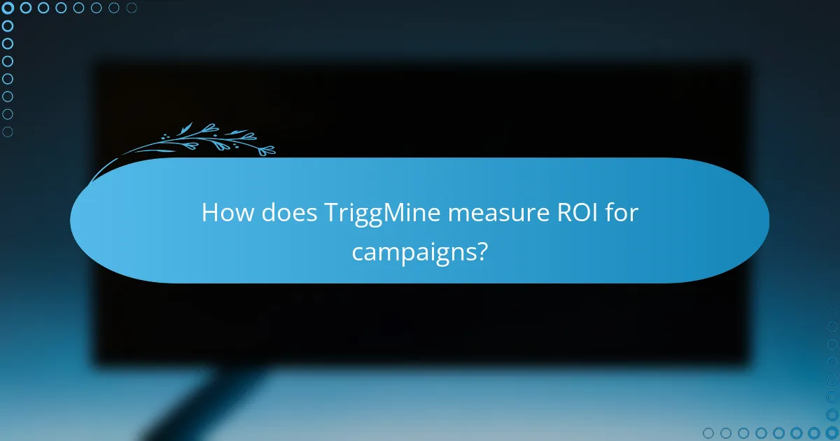 How does TriggMine measure ROI for campaigns?