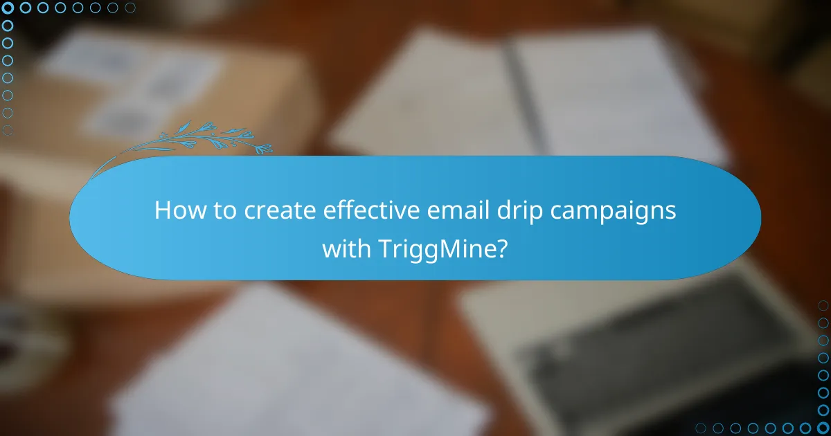 How to create effective email drip campaigns with TriggMine?