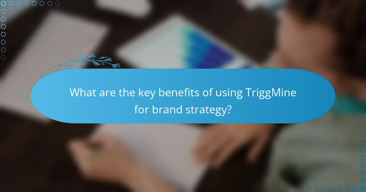 What are the key benefits of using TriggMine for brand strategy?