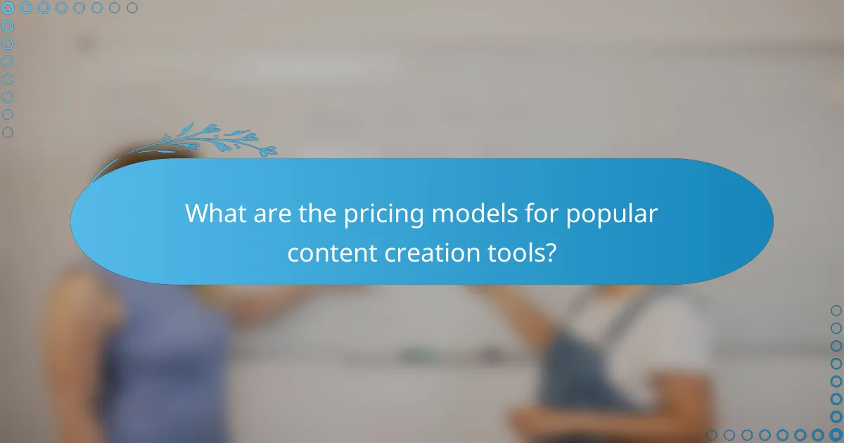 What are the pricing models for popular content creation tools?