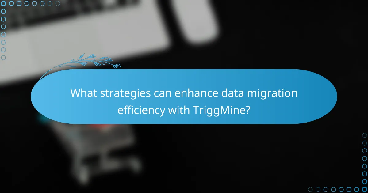 What strategies can enhance data migration efficiency with TriggMine?