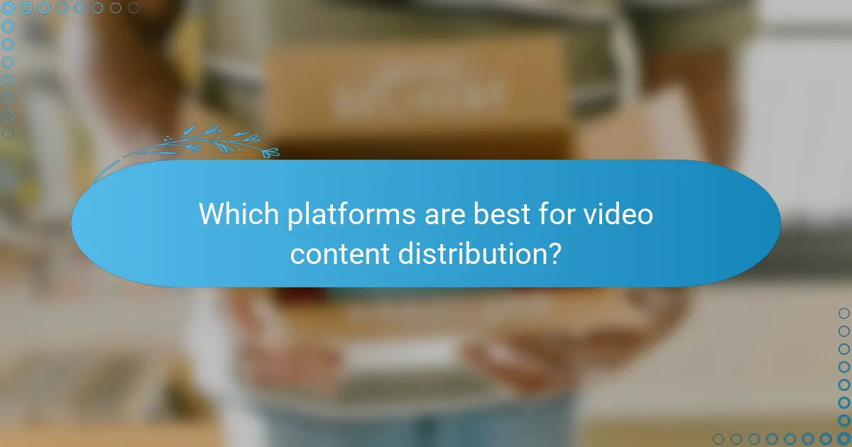 Which platforms are best for video content distribution?